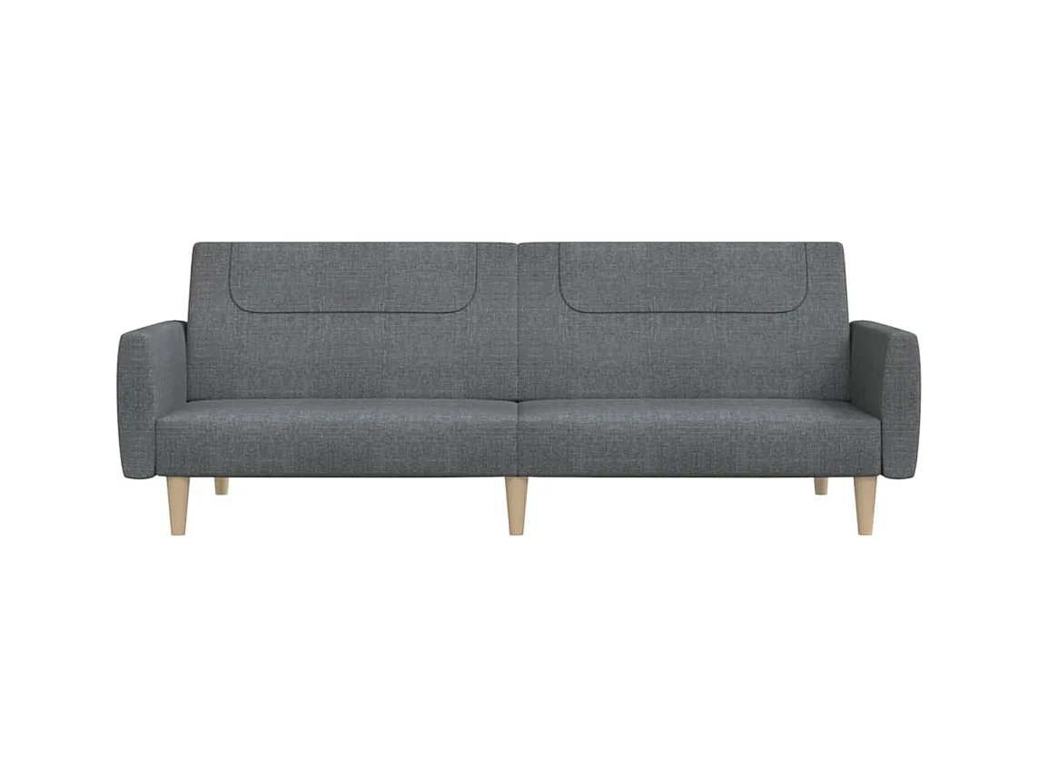 Canapé convertible à 2 places gris clair tissu REO44021