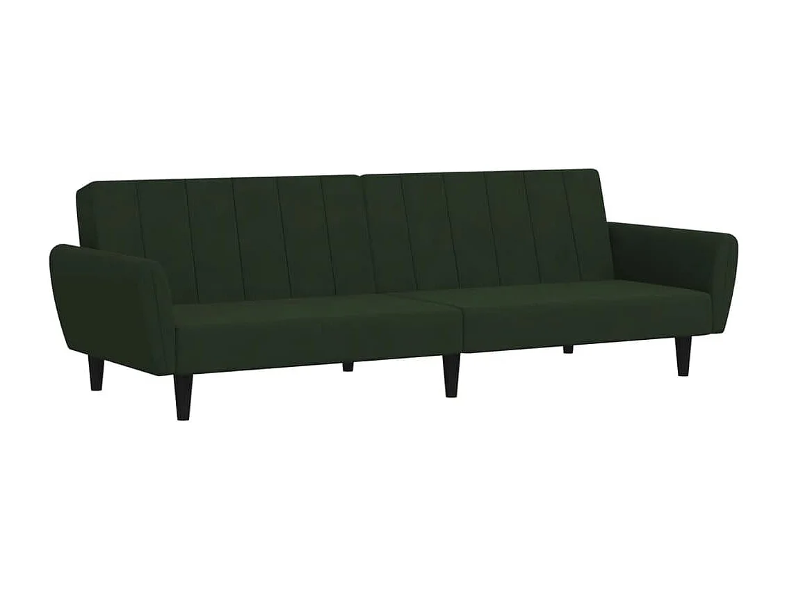 Sofá-cama de 2 lugares veludo verde-escuro PT723412