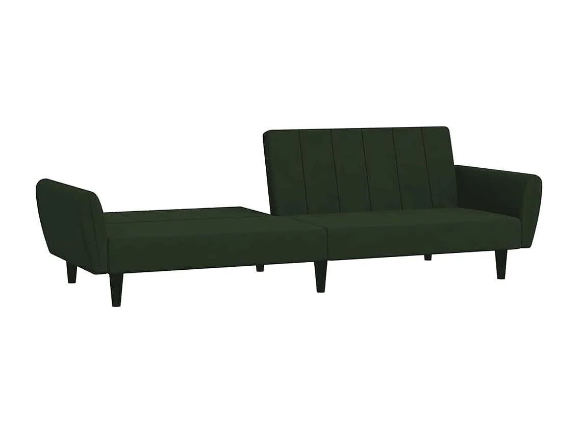 Sofá-cama de 2 lugares veludo verde-escuro PT723412