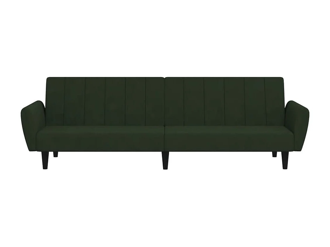 Canapé convertible à 2 places vert foncé velours REO76126