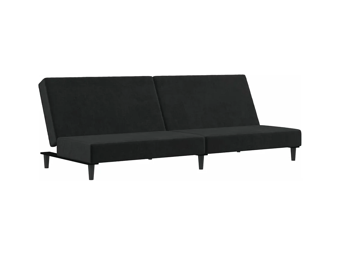 Canapé convertible 2 places noir velours REO20932