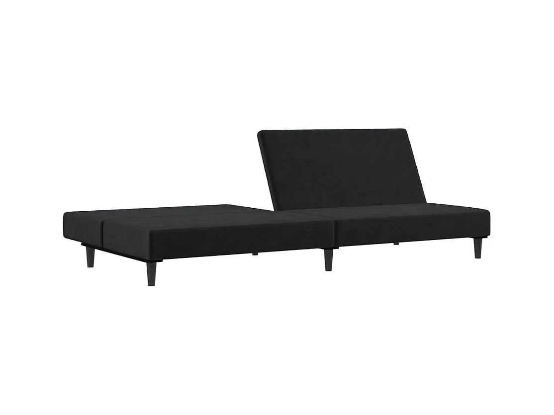 Canapé convertible 2 places noir velours REO20932