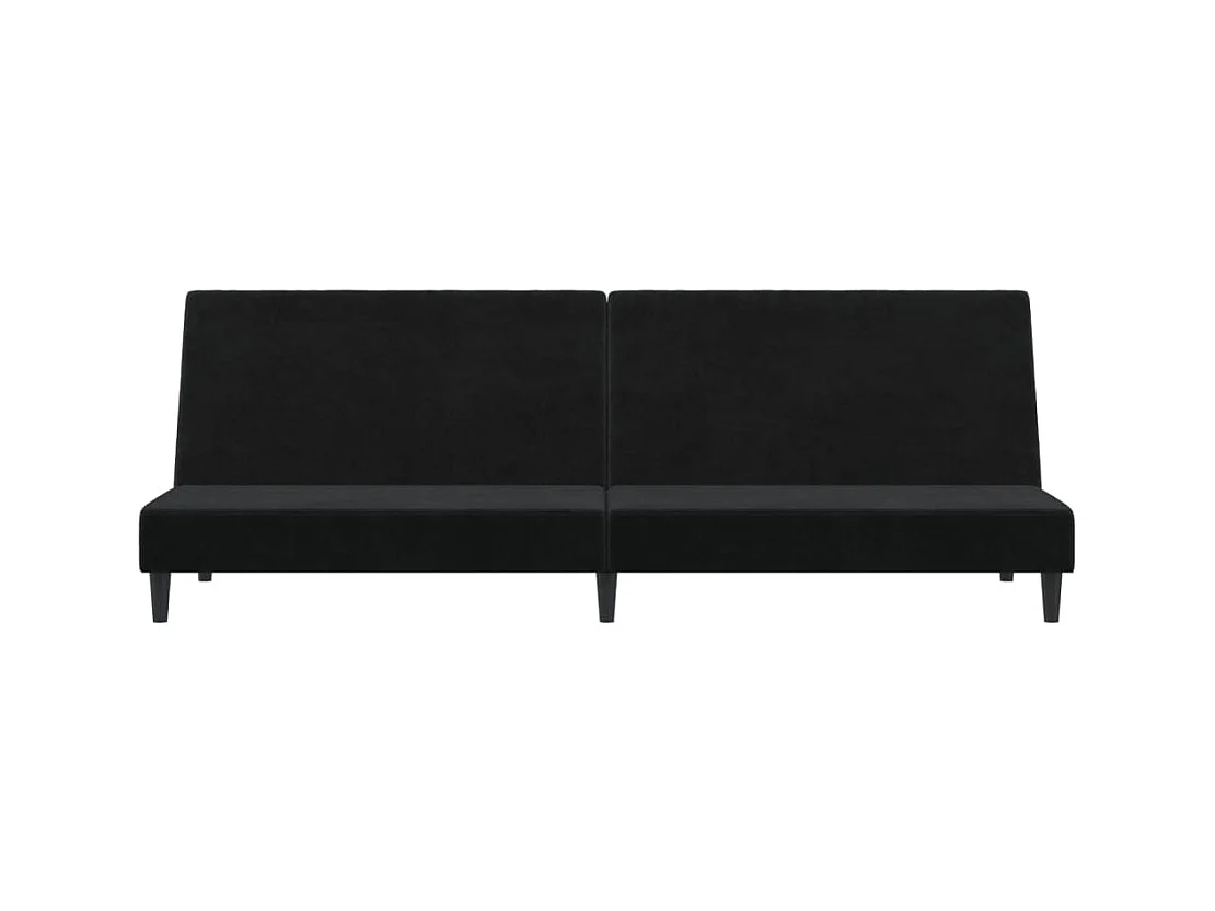 Canapé convertible 2 places noir velours REO20932