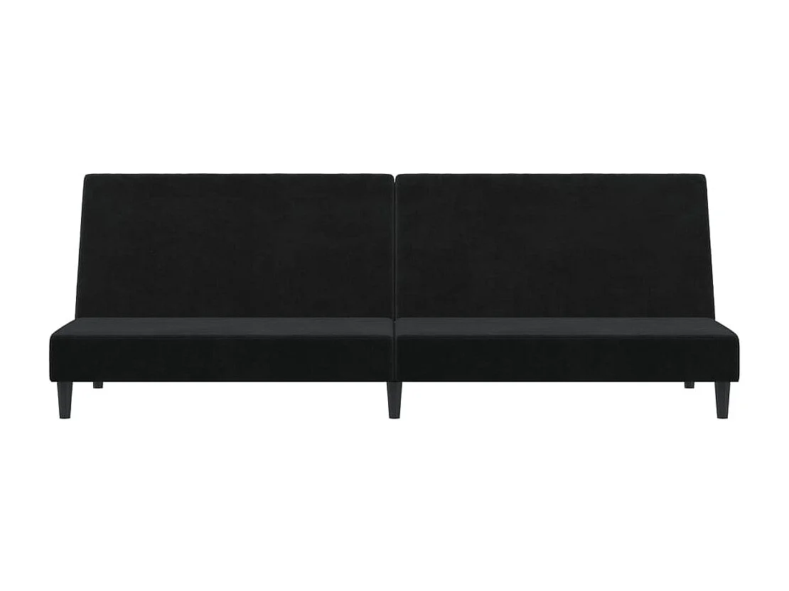 Canapé convertible 2 places noir velours REO20932