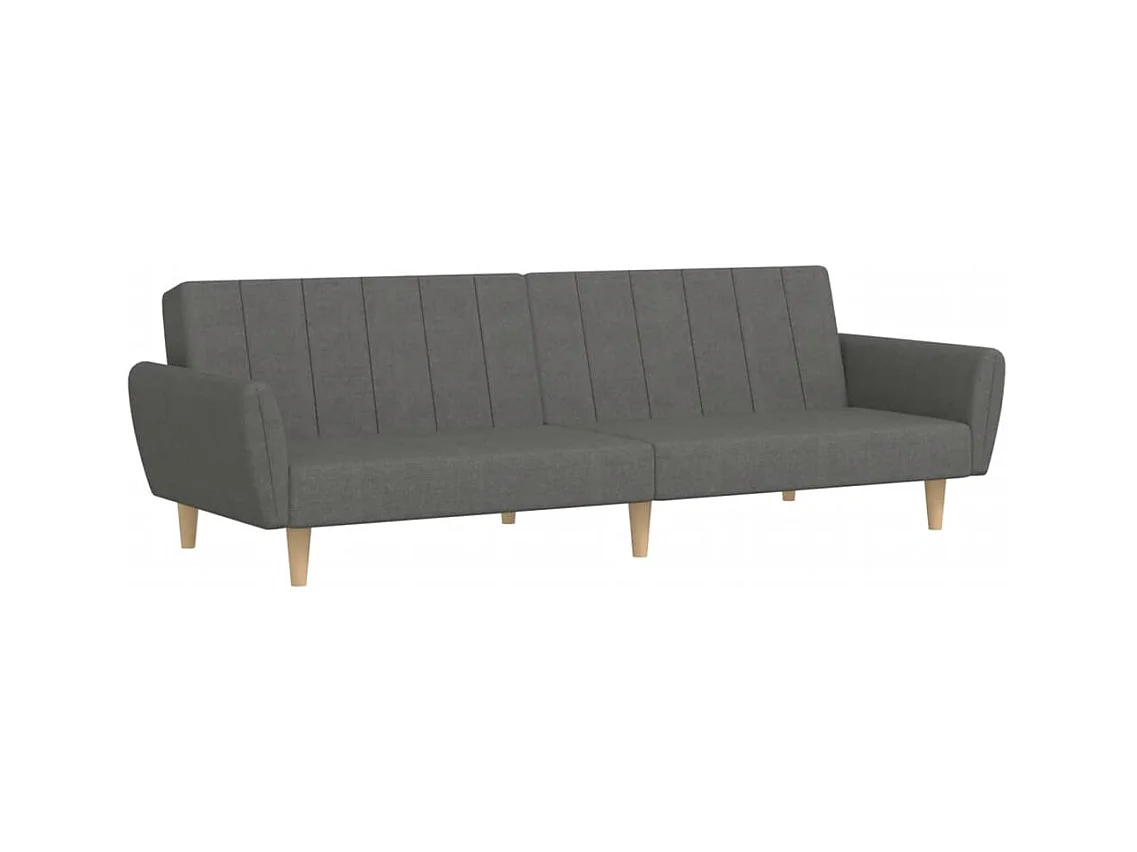 Canapé convertible à 2 places gris clair tissu REO61207