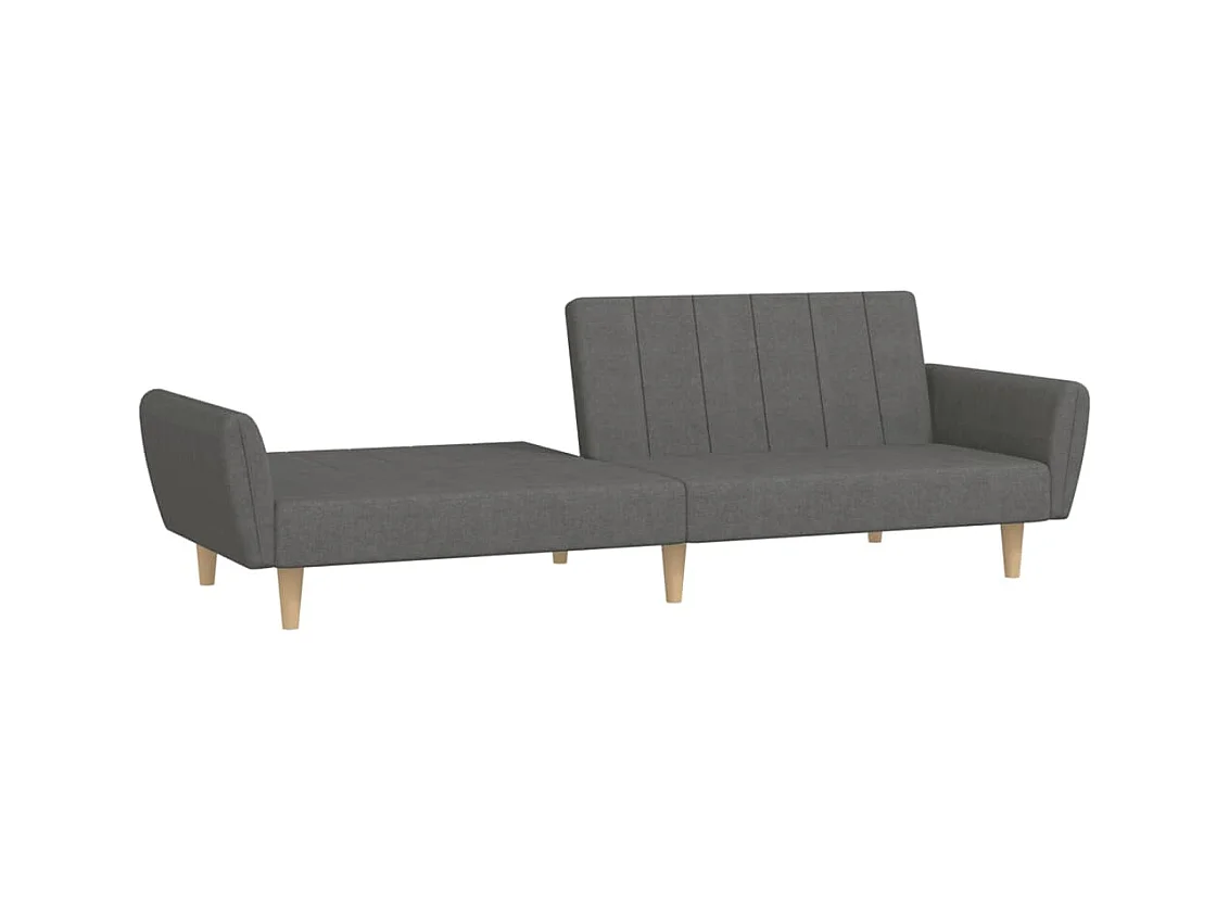 Canapé convertible à 2 places gris clair tissu REO61207