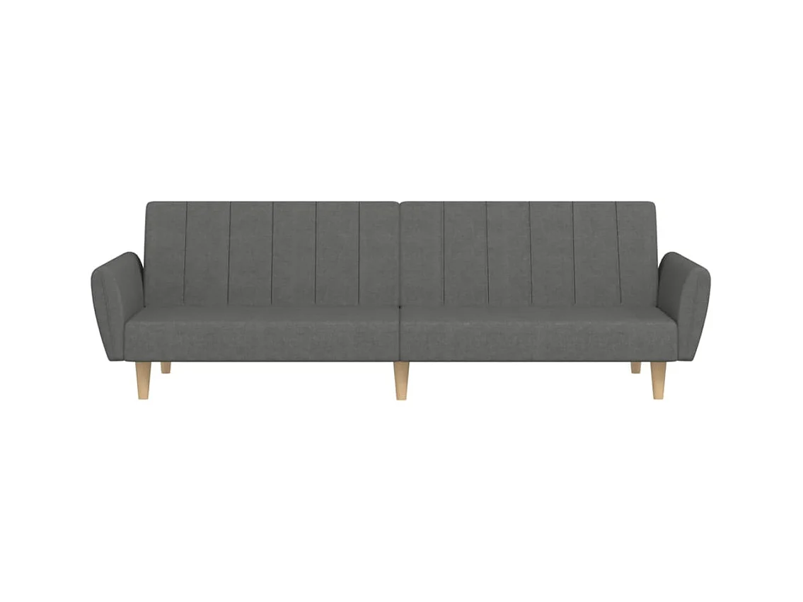 Canapé convertible à 2 places gris clair tissu REO61207