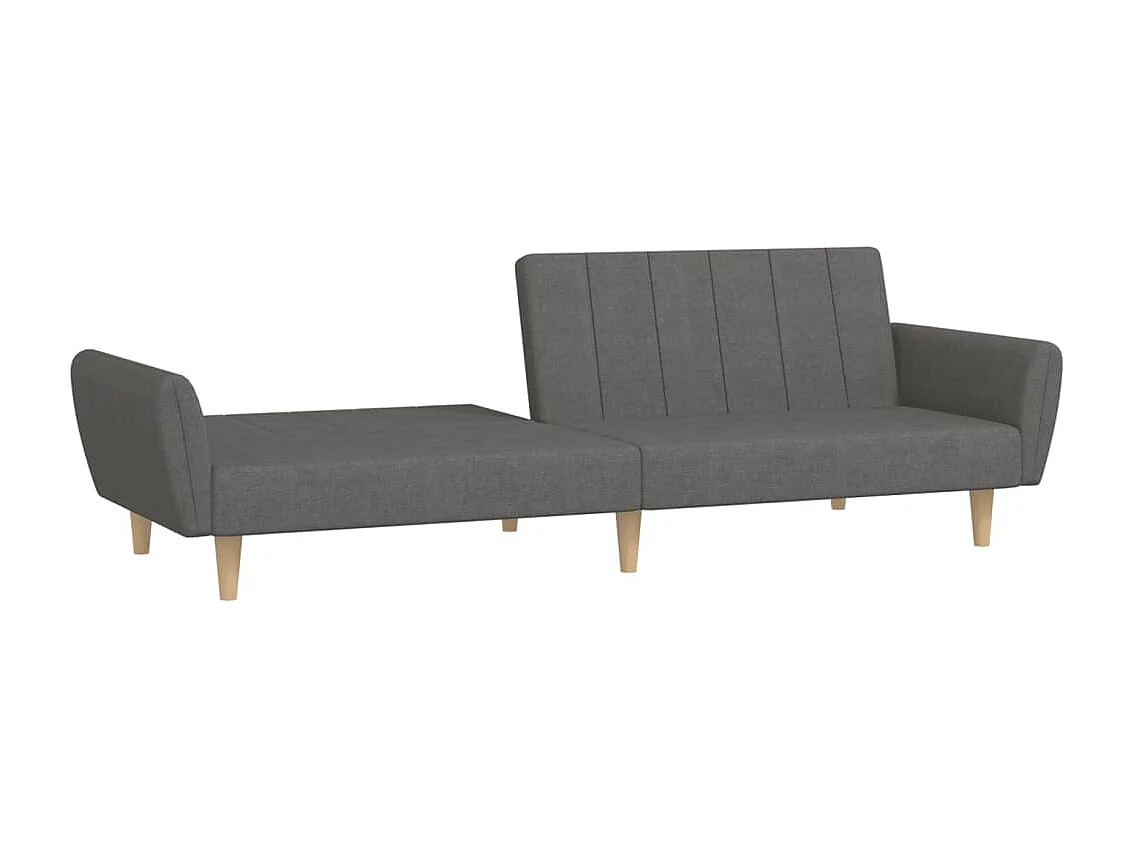 Canapé convertible à 2 places gris clair tissu REO61207