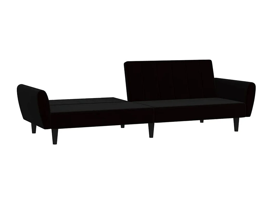 Sofá cama de 2 plazas terciopelo negro PWFG88539