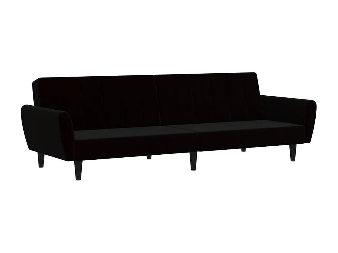 Canapé convertible 2 places noir velours REO83260