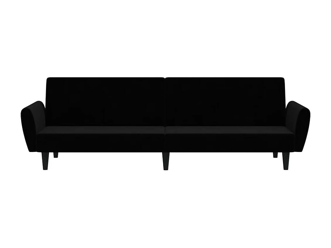 Canapé convertible 2 places noir velours REO83260