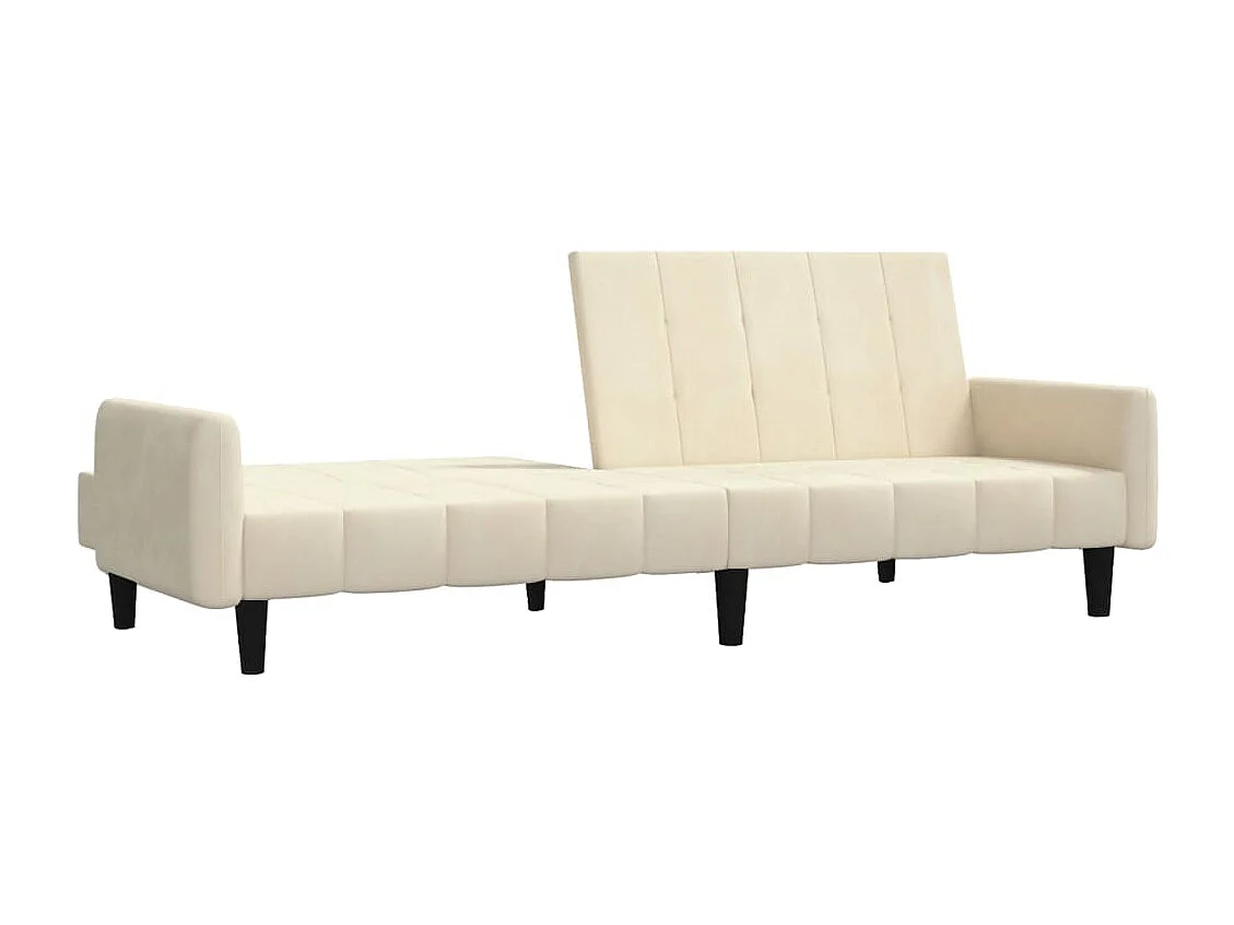 Canapé convertible à 2 places crème velours REO91029