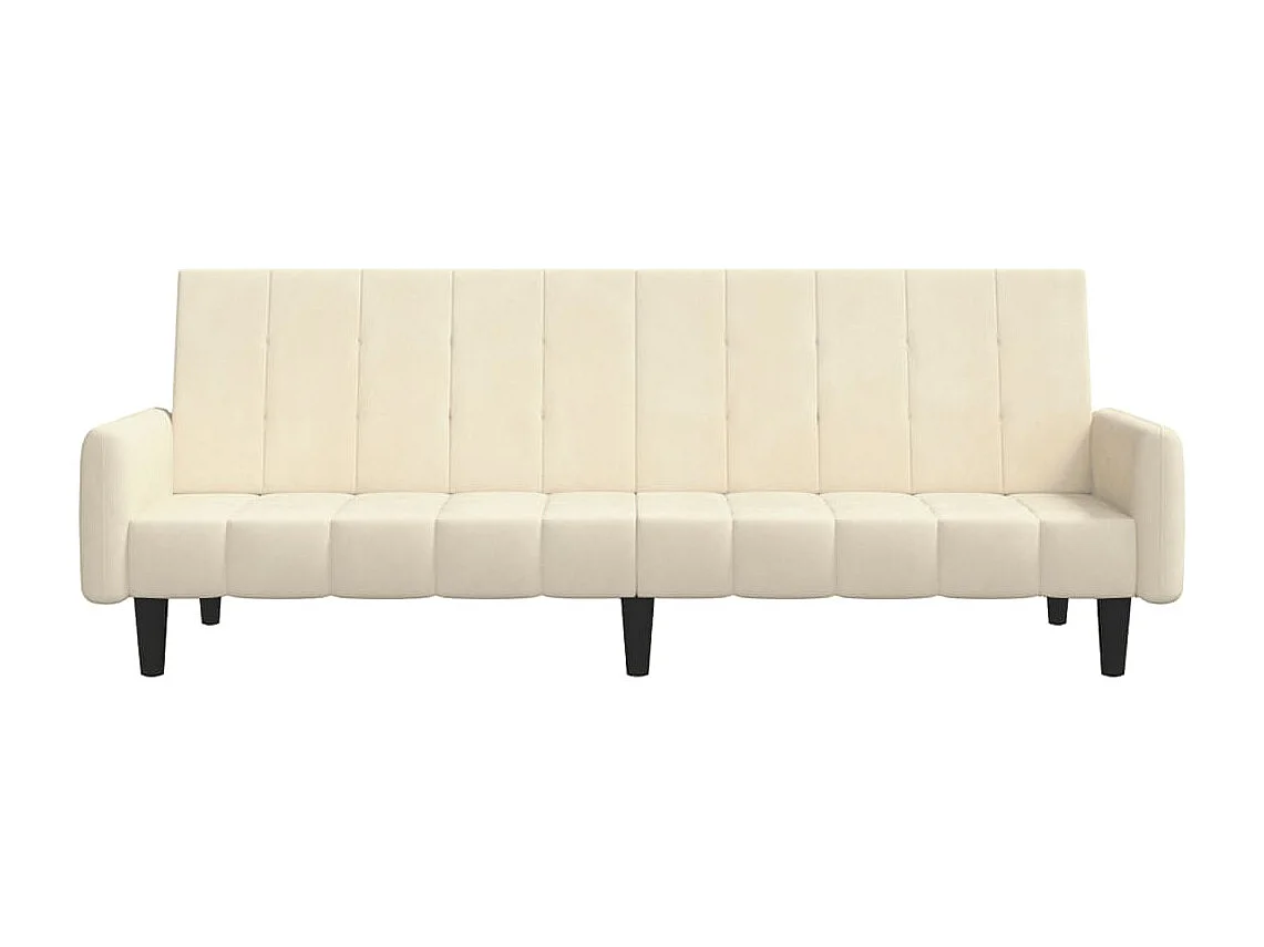 Canapé convertible à 2 places crème velours REO91029