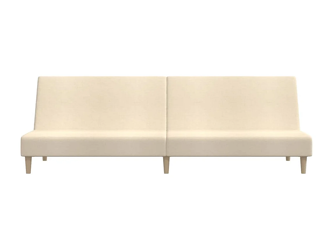 Canapé convertible à 2 places crème tissu REO49069