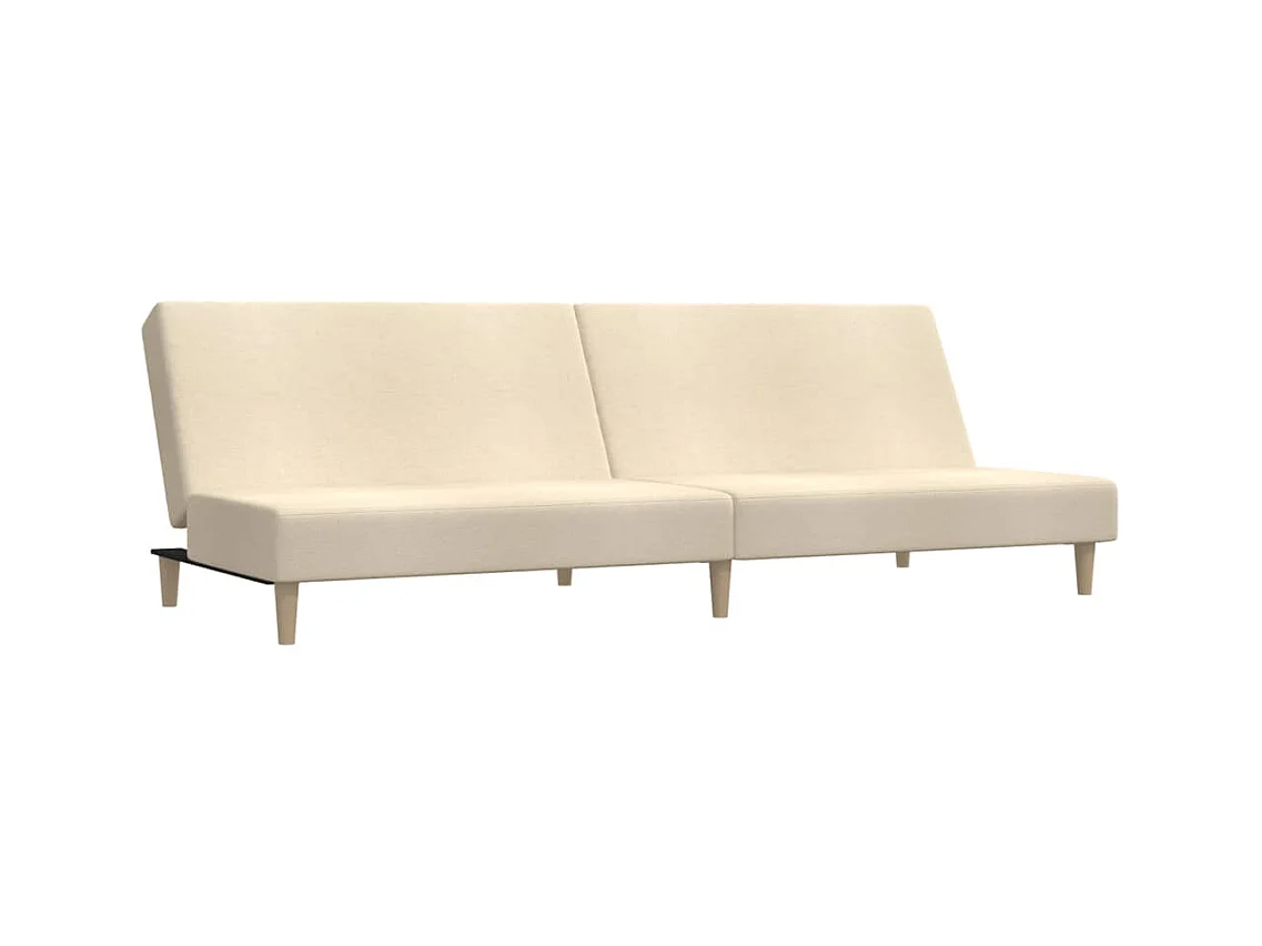 Sofá-cama de 2 lugares tecido cor creme PT525762