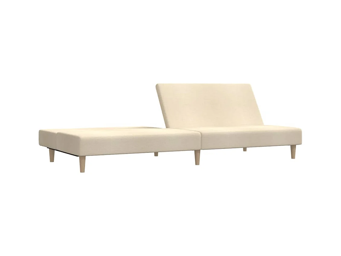 Sofá-cama de 2 lugares tecido cor creme PT525762