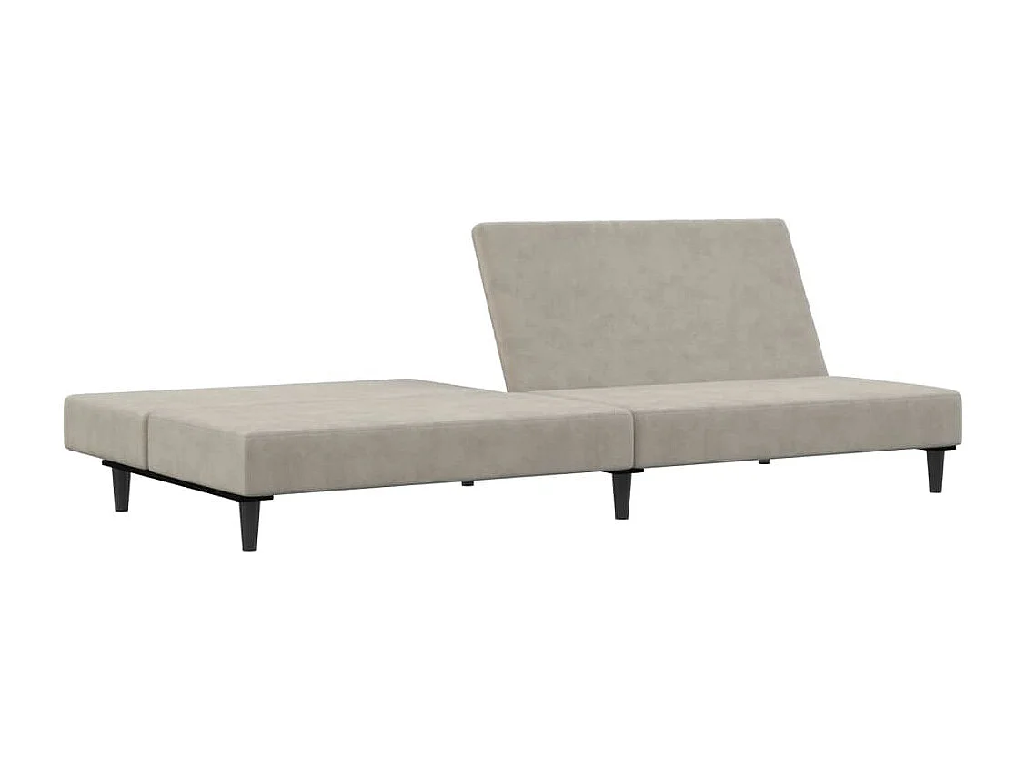 Sofá-cama de 2 lugares veludo cinzento-claro PT857627