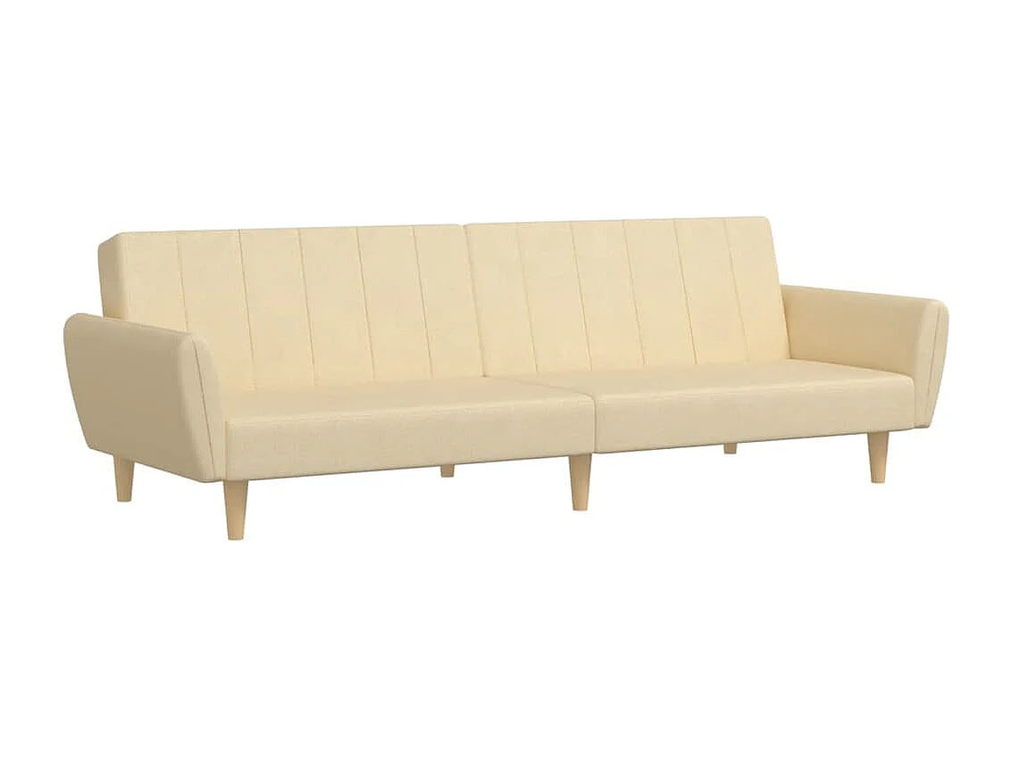 Canapé convertible à 2 places crème tissu REO23687