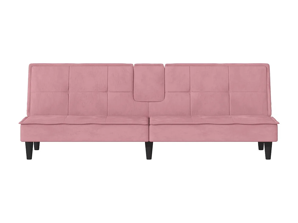 Canapé convertible avec porte-gobelets rose velours REO33275