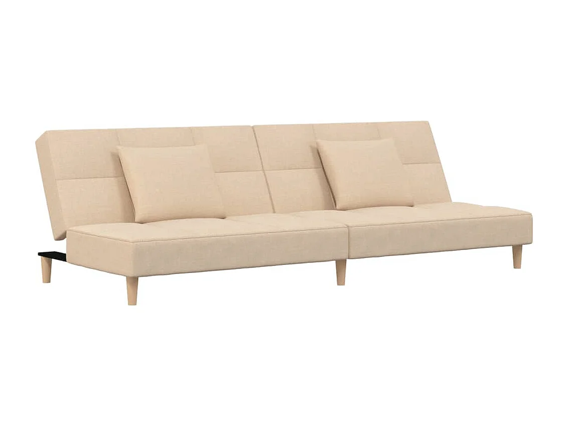 Sofá cama de 2 plazas con dos almohadas tela color crema PWFG43946