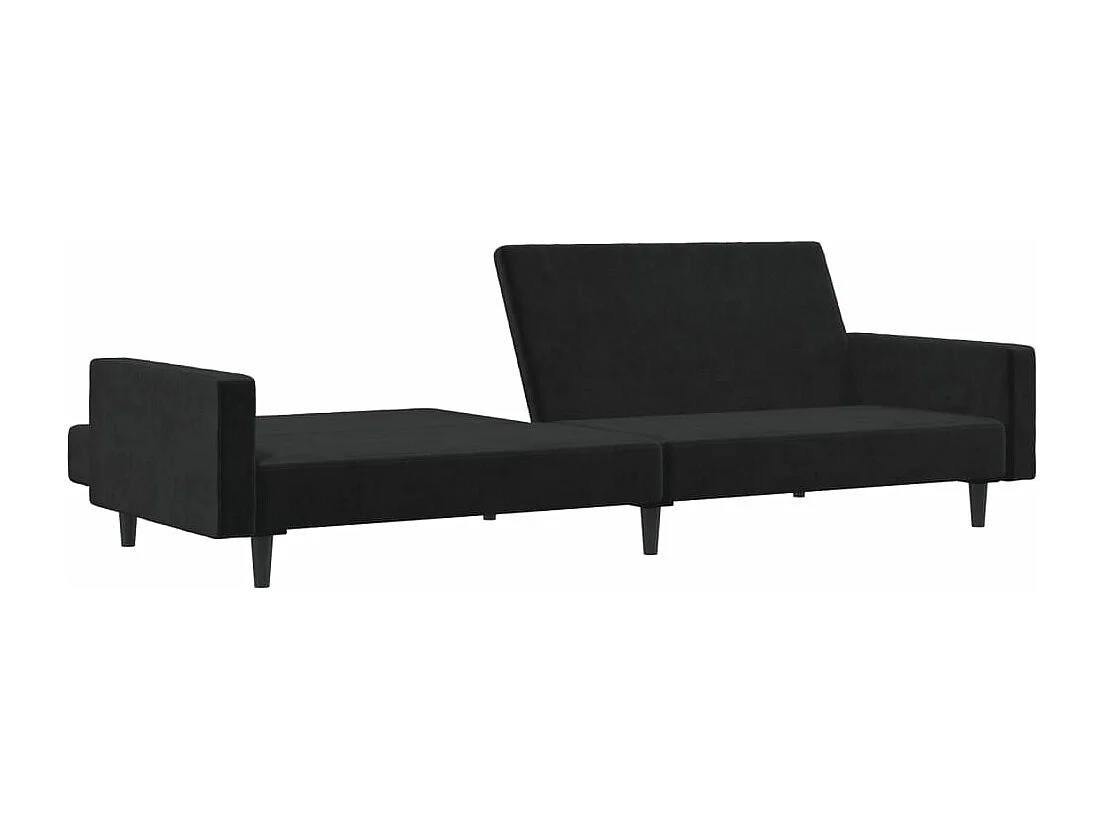 Canapé convertible 2 places noir velours REO52662