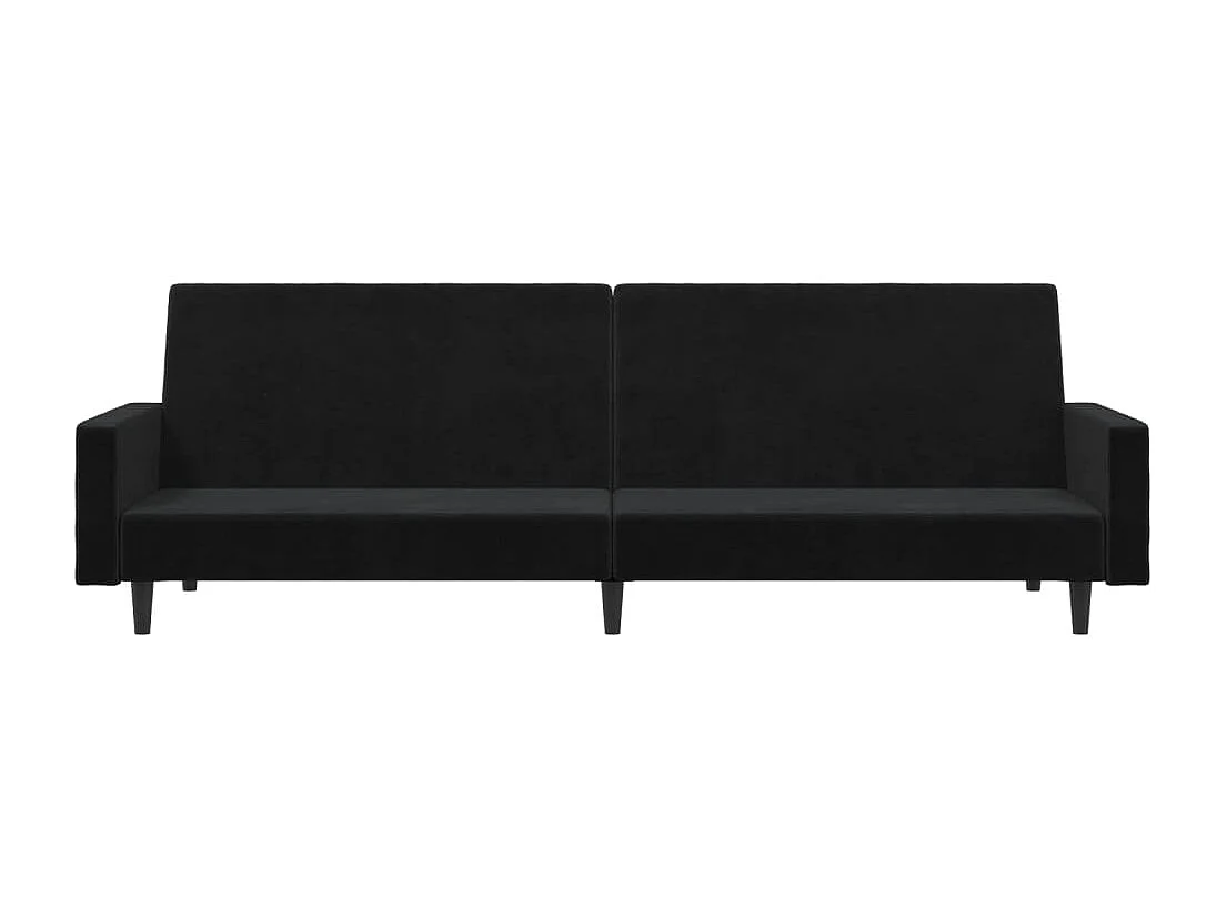 Canapé convertible 2 places noir velours REO52662