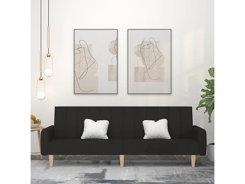 Sofá cama de 2 plazas tela negro PWFG48503