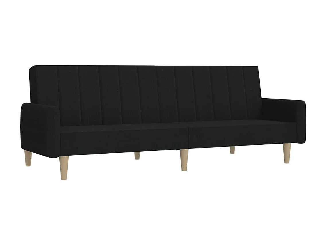 Canapé convertible à 2 places noir tissu REO73000
