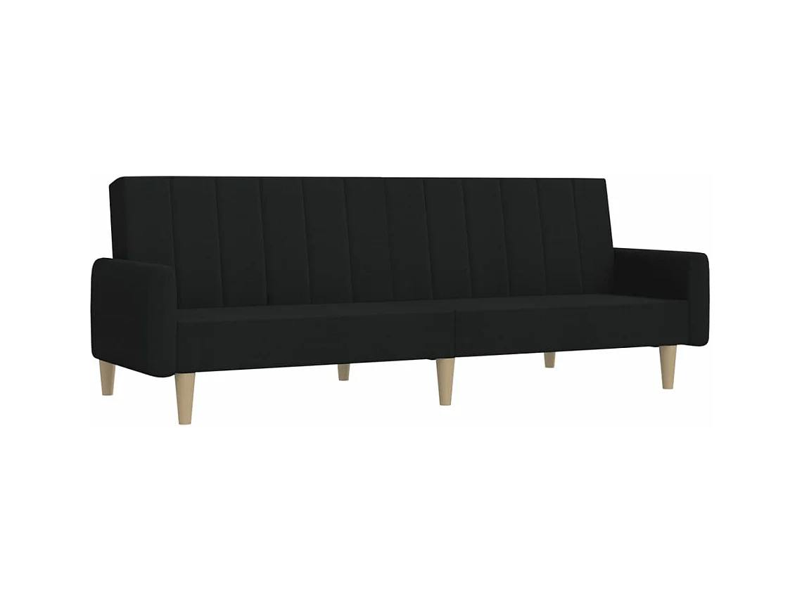 Canapé convertible à 2 places noir tissu REO73000