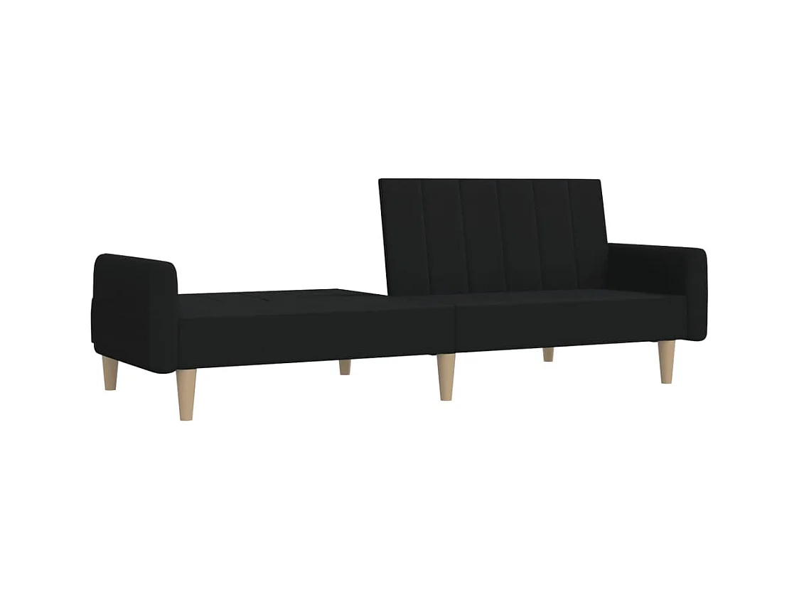 Canapé convertible à 2 places noir tissu REO73000