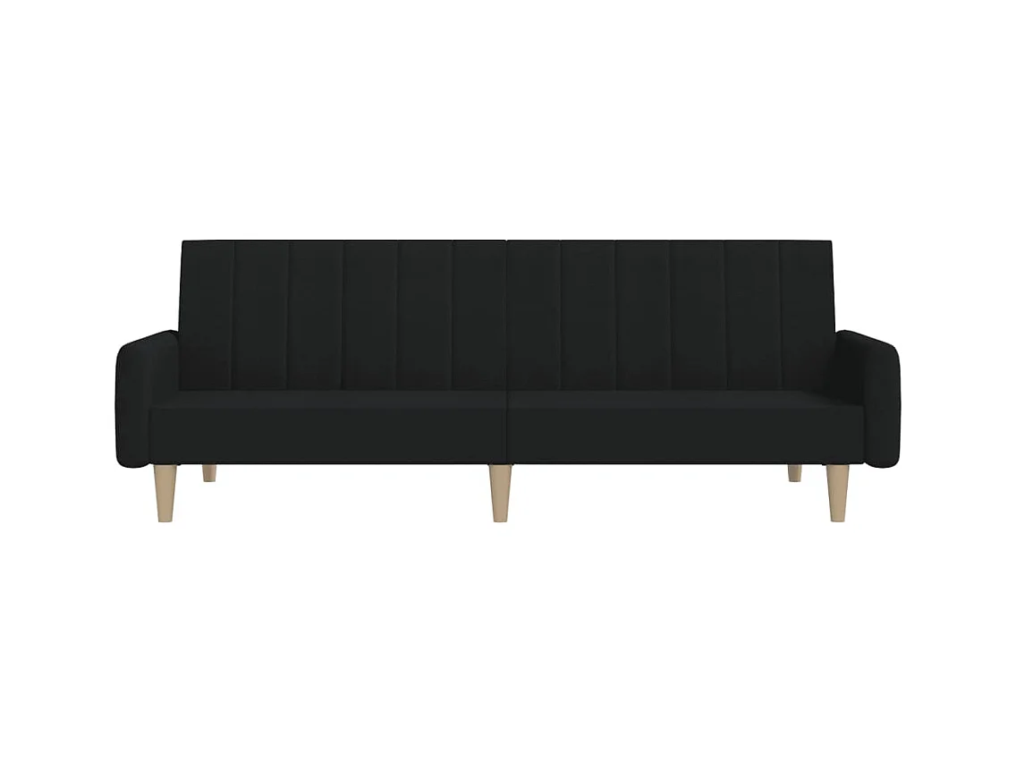 Canapé convertible à 2 places noir tissu REO73000