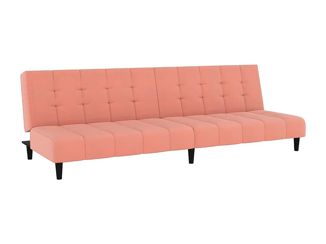 Canapé convertible à 2 places rose velours REO12407