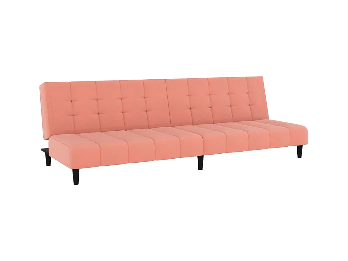 Canapé convertible à 2 places rose velours REO12407