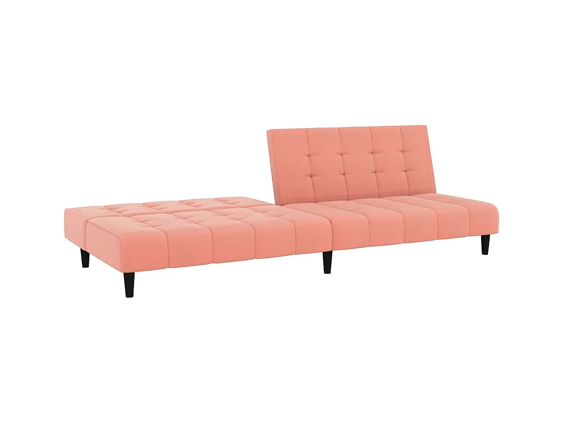Canapé convertible à 2 places rose velours REO12407
