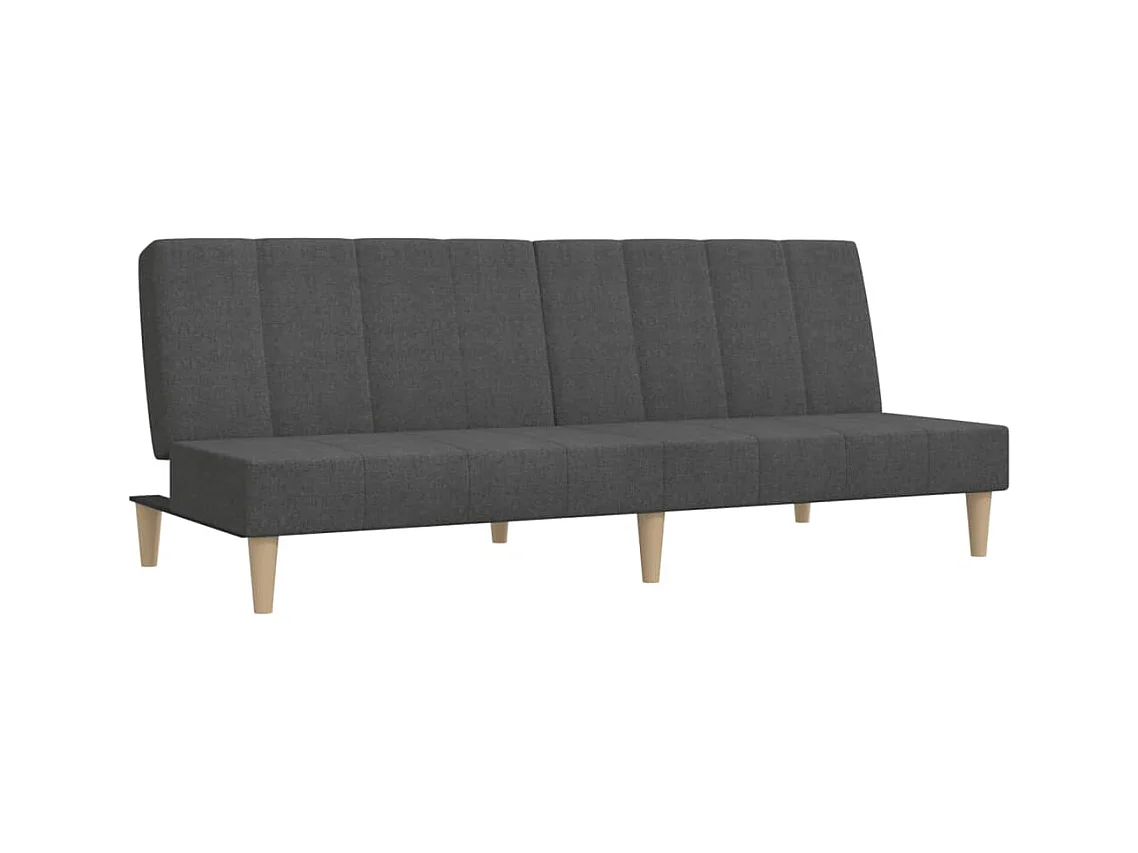 Canapé convertible à 2 places gris foncé tissu REO31423