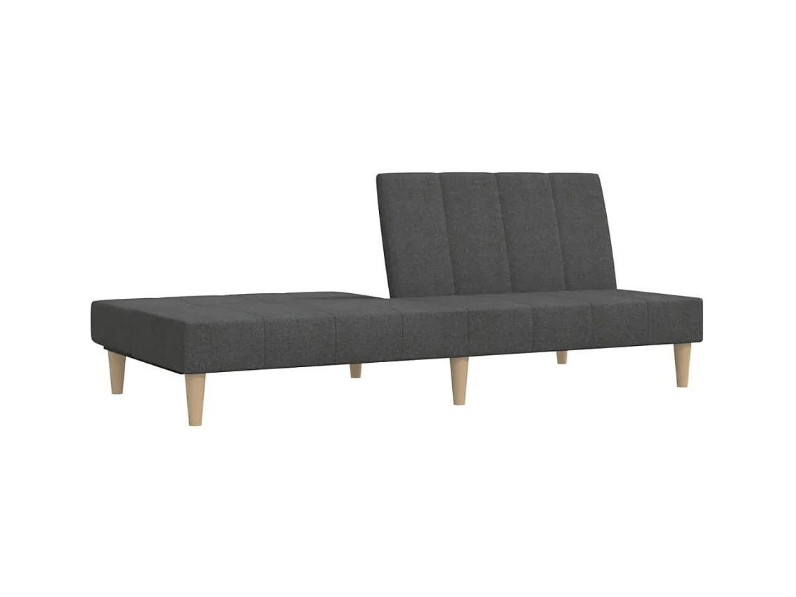 Canapé convertible à 2 places gris foncé tissu REO31423