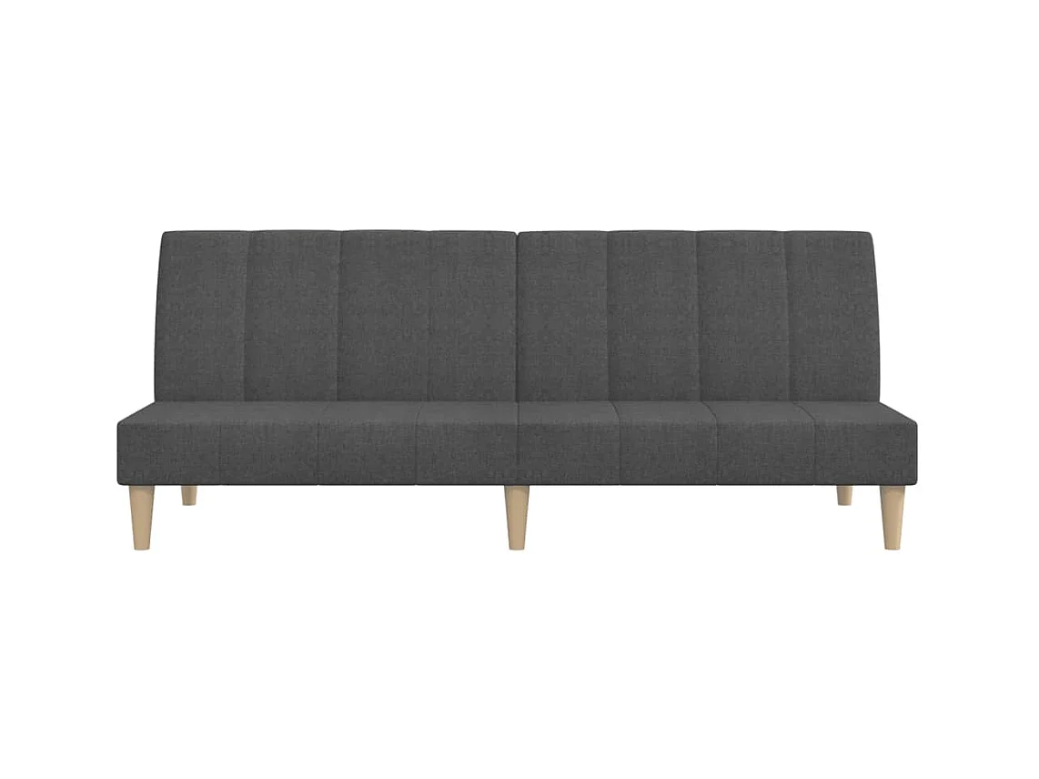 Canapé convertible à 2 places gris foncé tissu REO31423