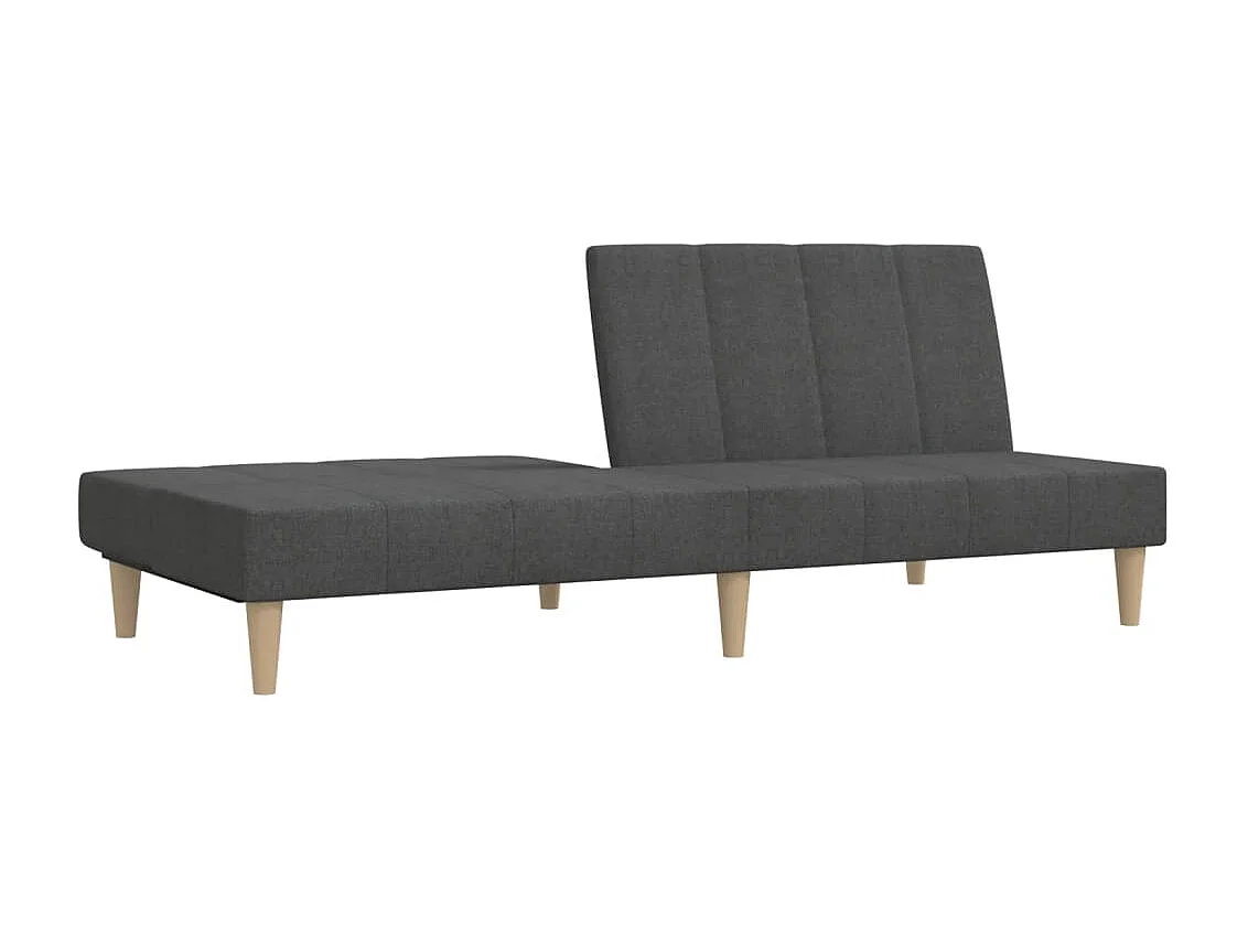 Canapé convertible à 2 places gris foncé tissu REO31423