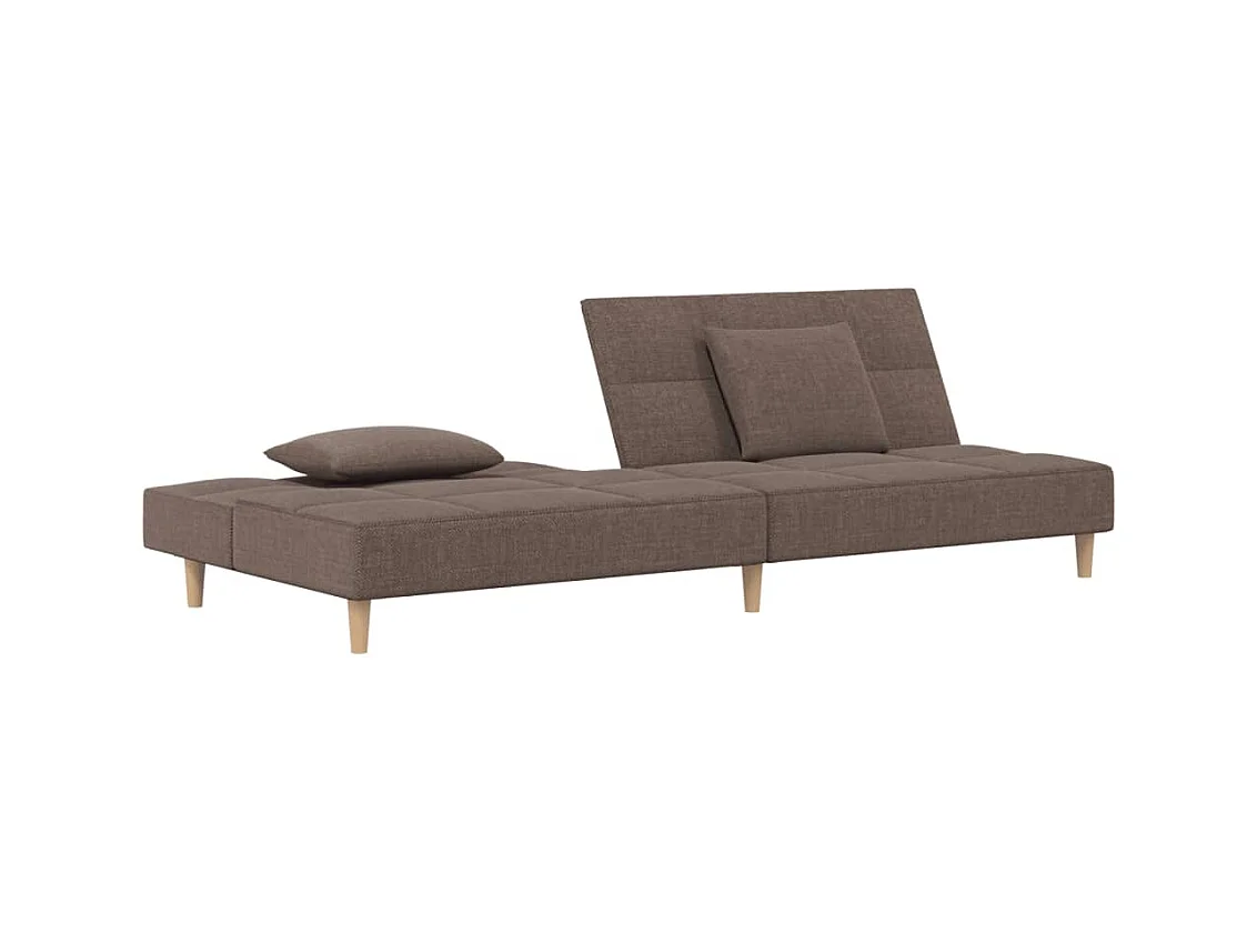 Sofá cama de 2 plazas con dos almohadas tela gris taupe PWFG69285
