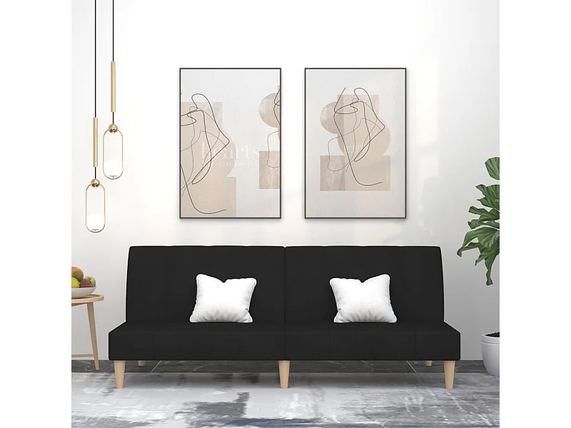 Sofá cama de 2 plazas tela negro PWFG33533