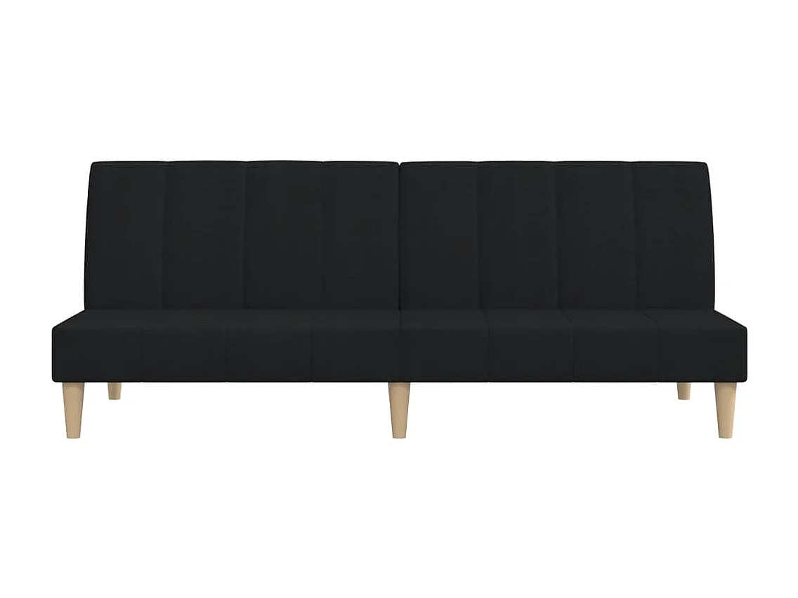 Canapé convertible à 2 places noir tissu REO47141
