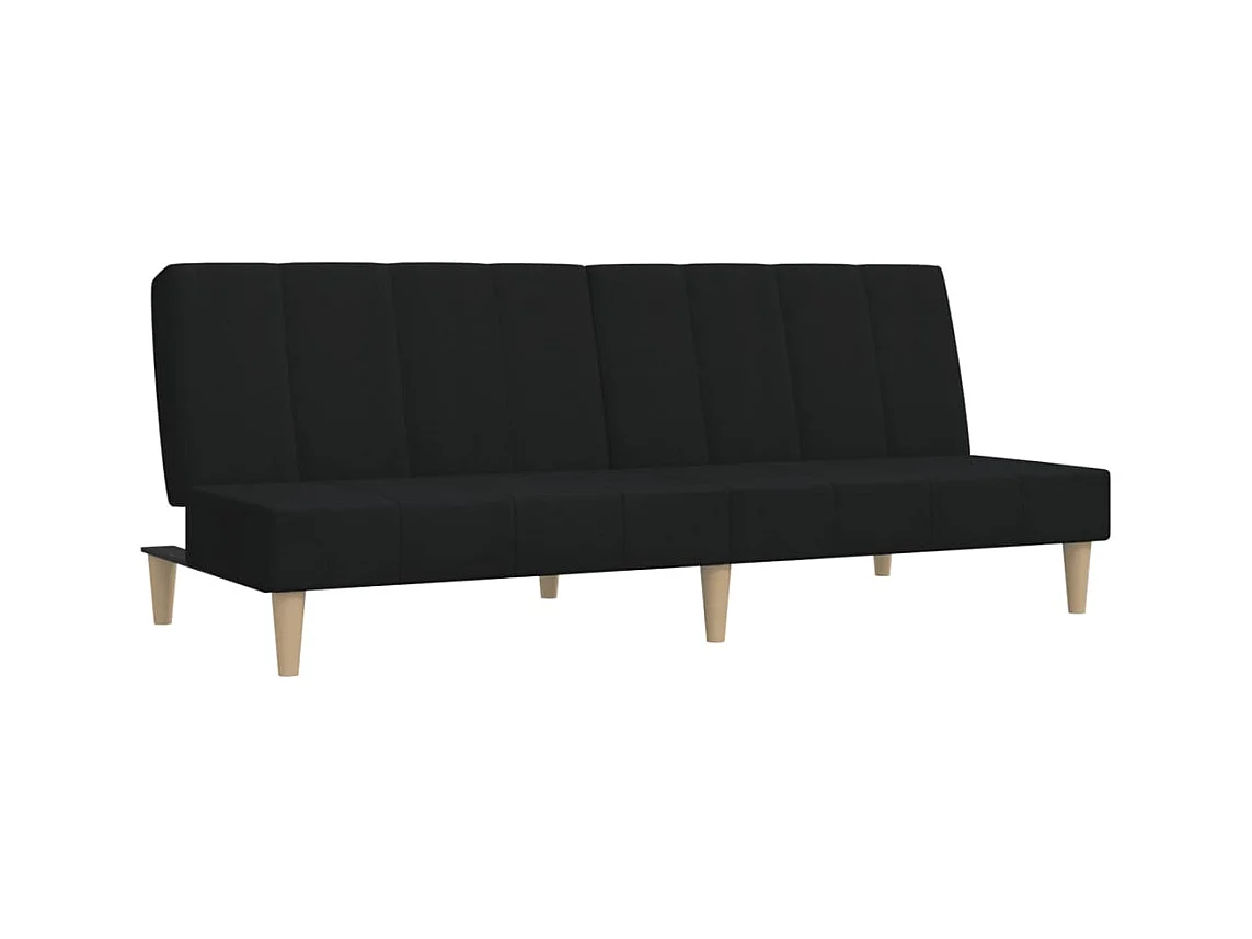 Canapé convertible à 2 places noir tissu REO47141
