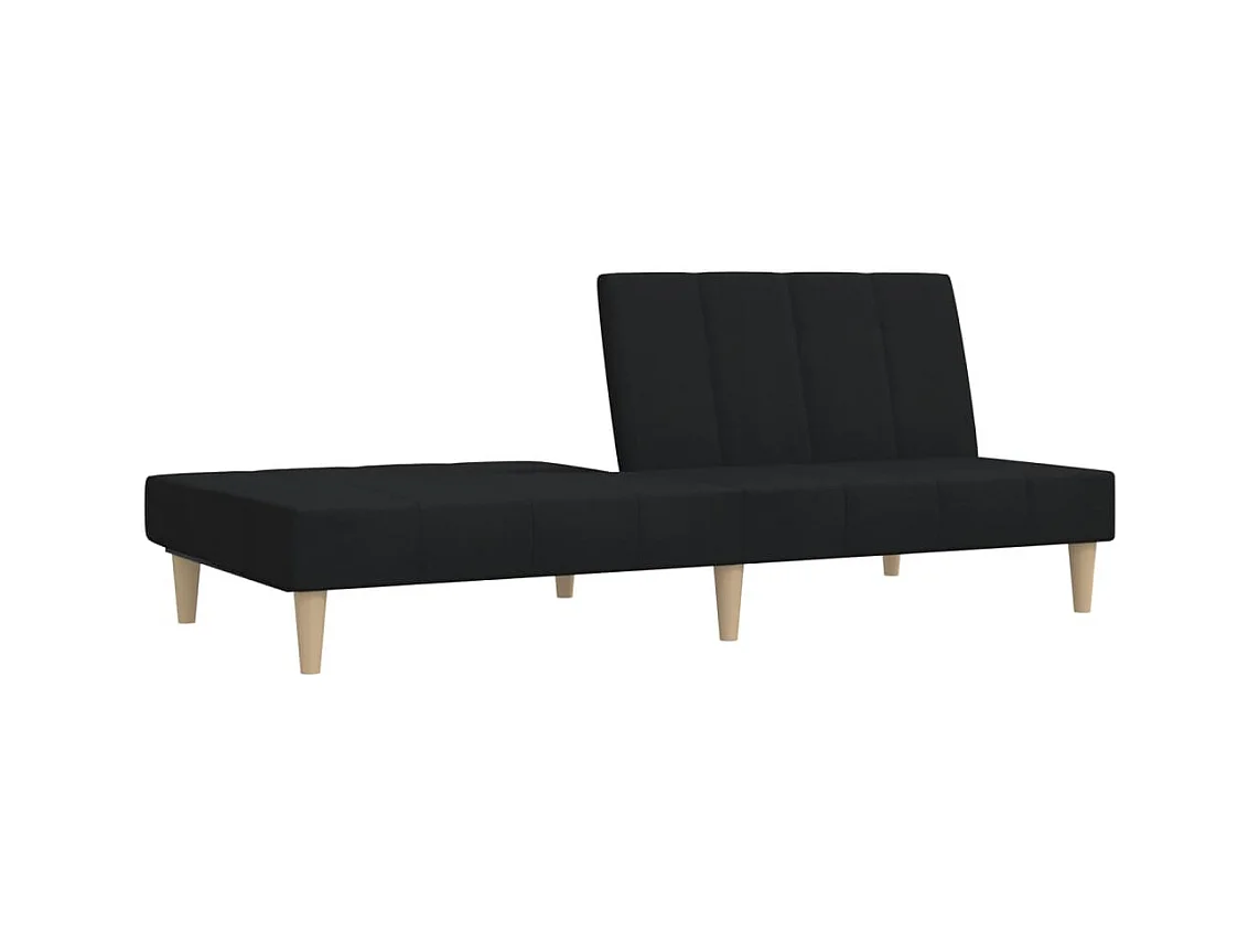 Canapé convertible à 2 places noir tissu REO47141