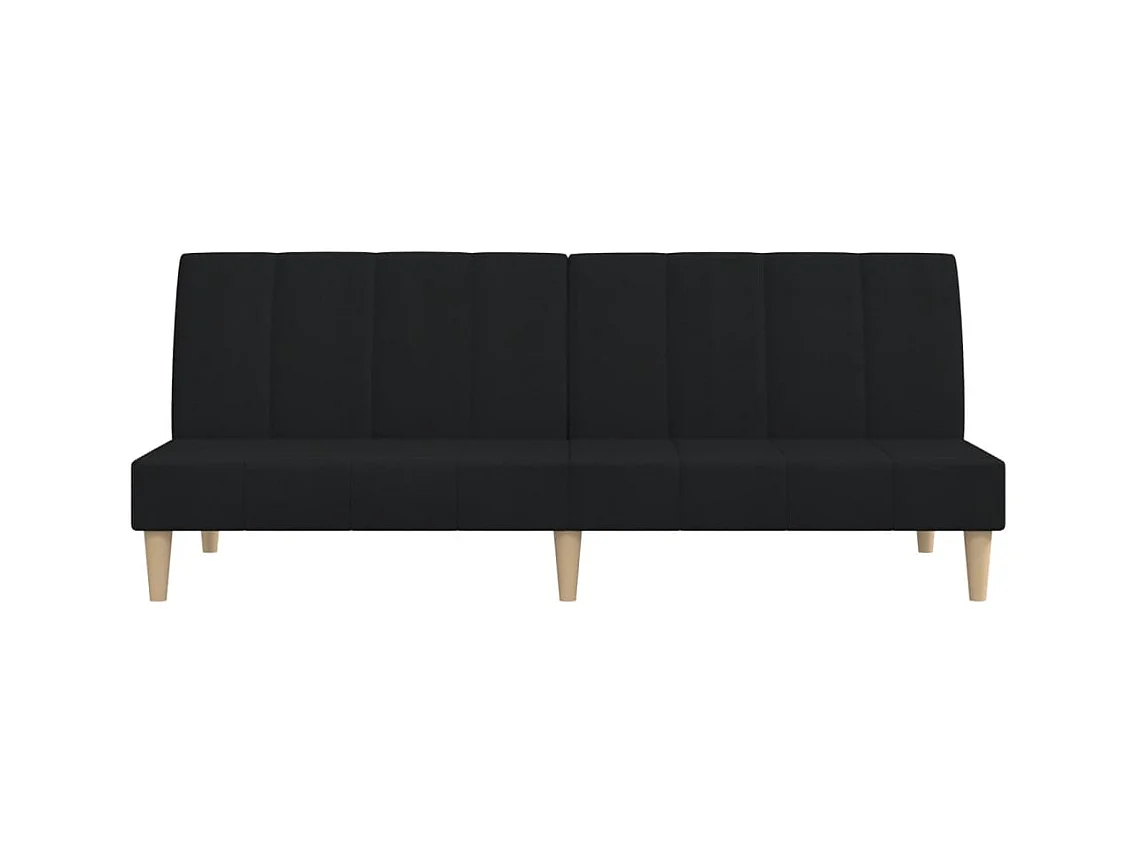 Canapé convertible à 2 places noir tissu REO47141