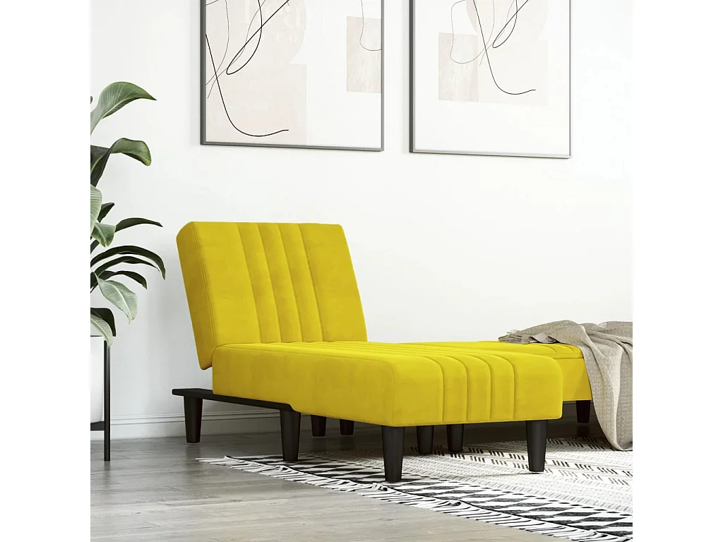 Canapé convertible jaune velours REO80510