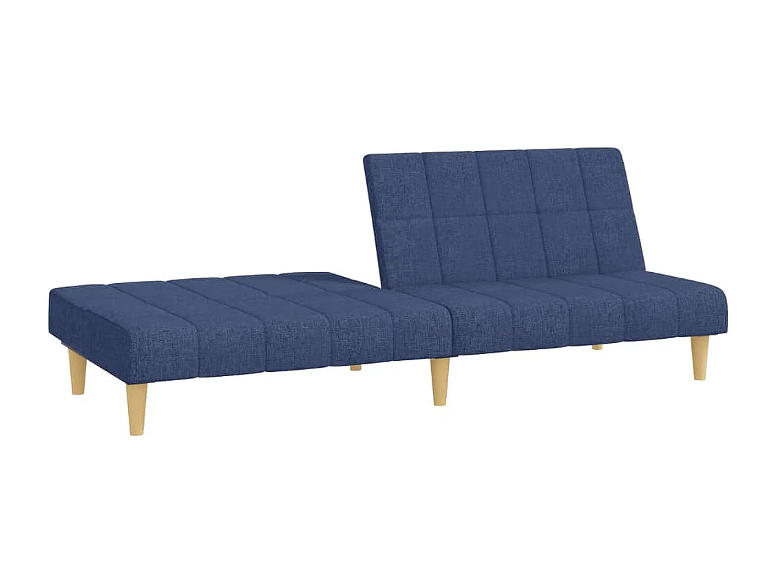 Canapé convertible à 2 places bleu tissu REO44662