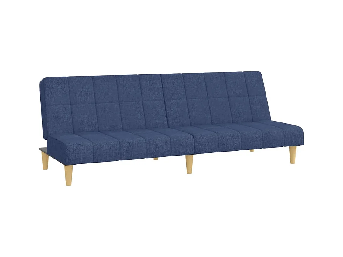 Canapé convertible à 2 places bleu tissu REO44662