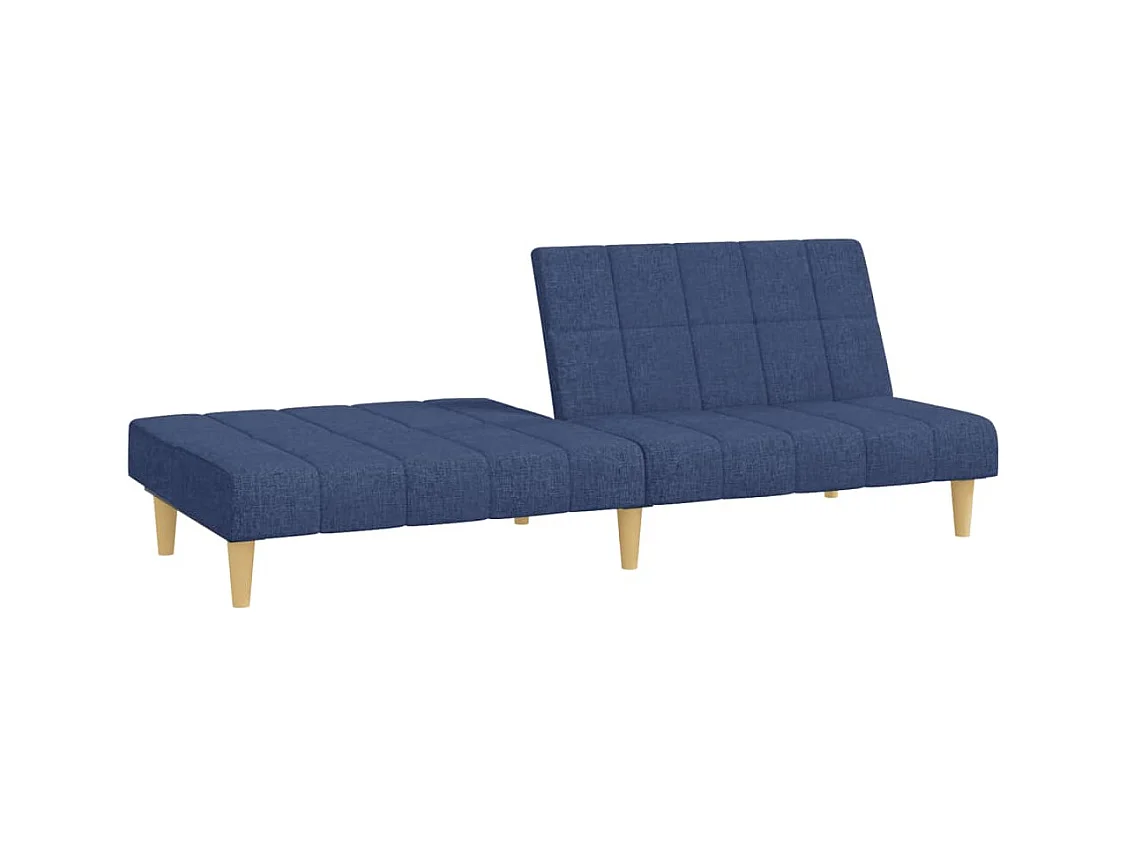 Canapé convertible à 2 places bleu tissu REO44662