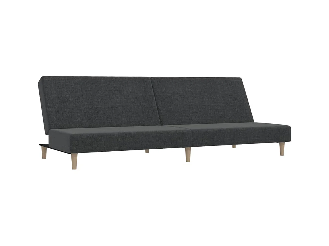Canapé convertible à 2 places gris foncé tissu REO67600