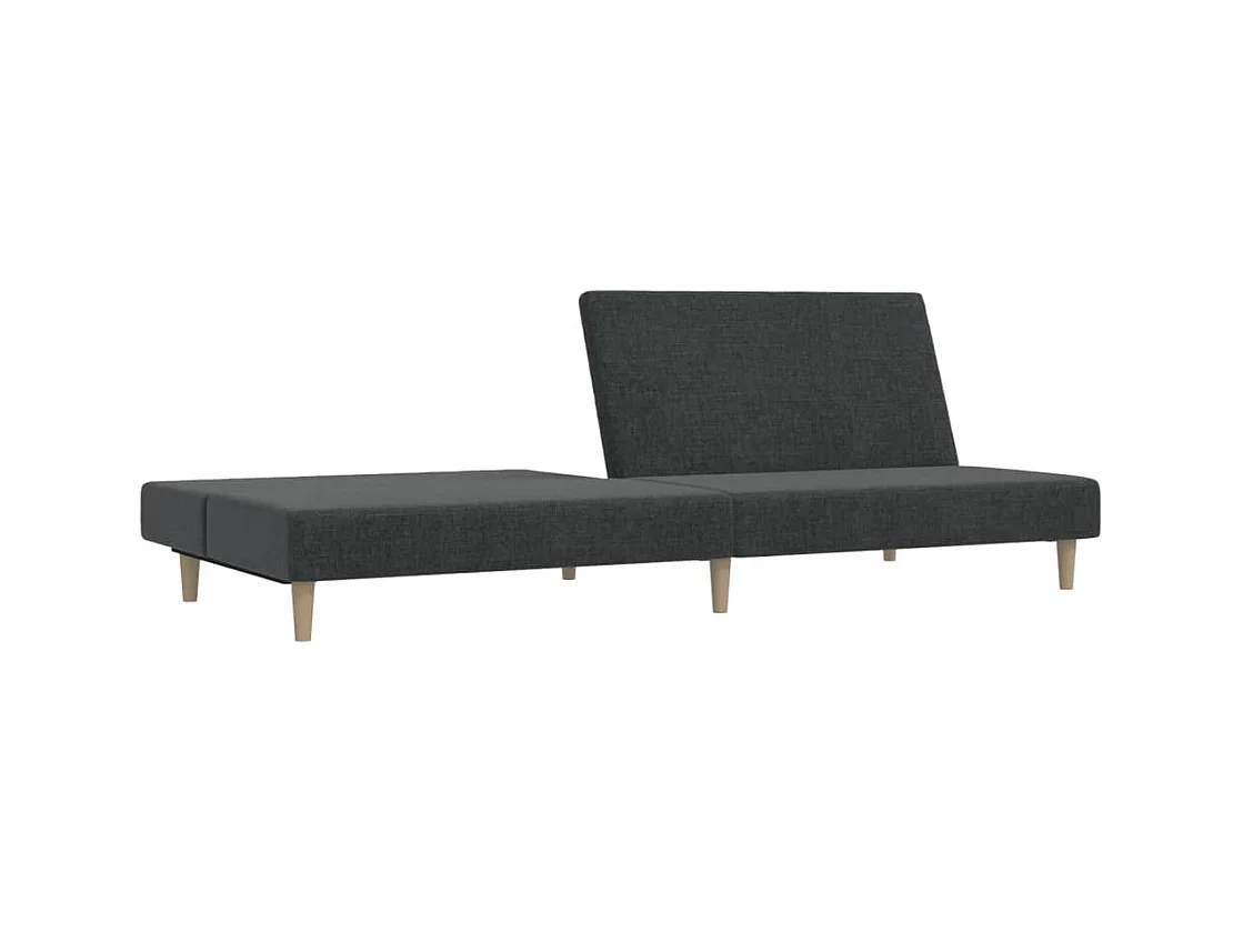 Canapé convertible à 2 places gris foncé tissu REO67600